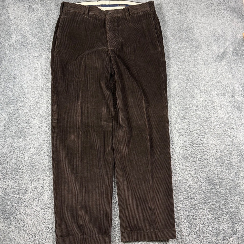 Brooks Brothers Corduroy Pants Mens 34x30 Brown Hudson Fit French Fabric Woven